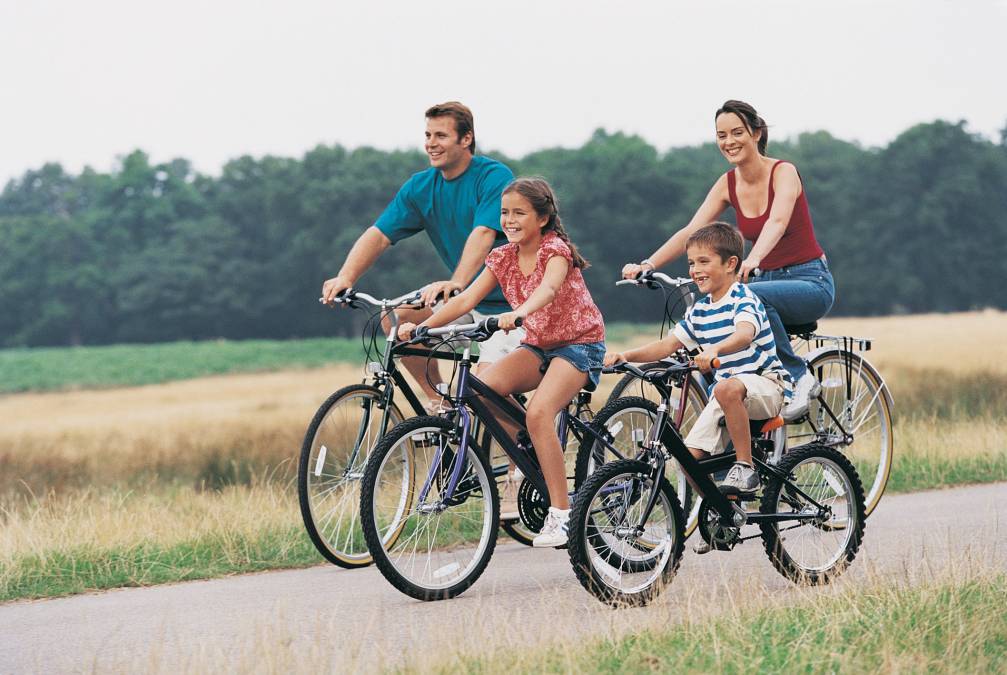Families on bike in Denmark