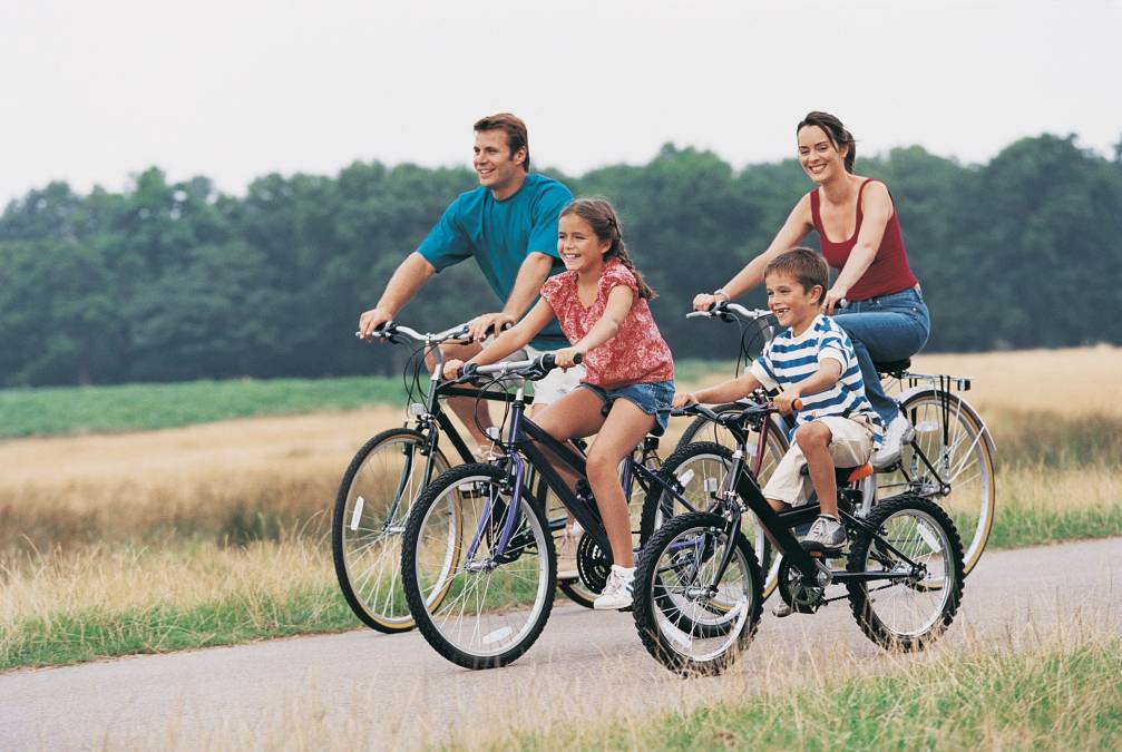 Families on bike in Denmark Families on bike in Denmark