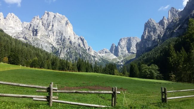 Mountain biking in Val Canali in the shadow of the Pale di San Martino